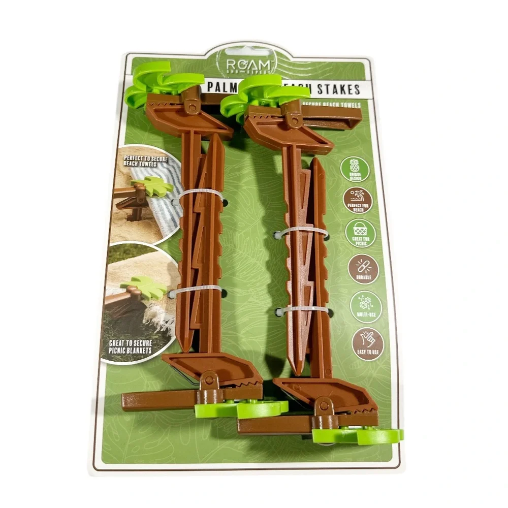 NEW Roam & Repeat PALM TREE BEACH STAKES Set/4